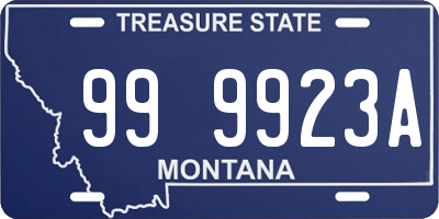 MT license plate 999923A