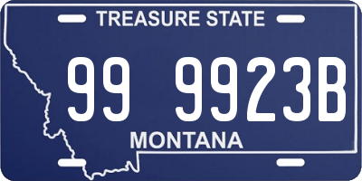 MT license plate 999923B