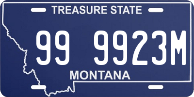 MT license plate 999923M