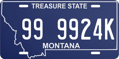 MT license plate 999924K