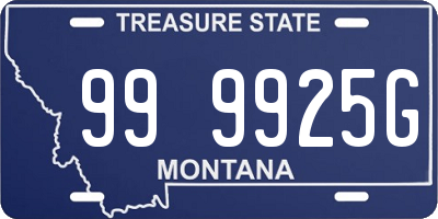 MT license plate 999925G