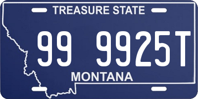 MT license plate 999925T