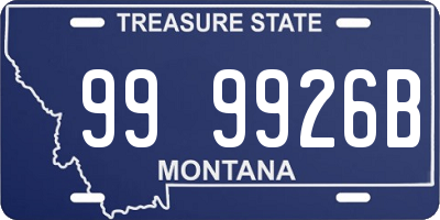 MT license plate 999926B