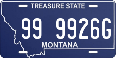 MT license plate 999926G