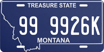 MT license plate 999926K