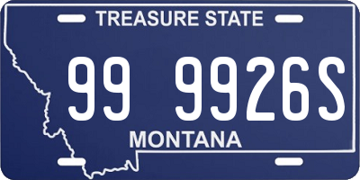 MT license plate 999926S