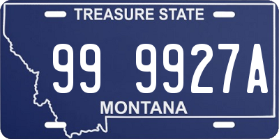 MT license plate 999927A