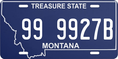 MT license plate 999927B