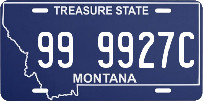 MT license plate 999927C