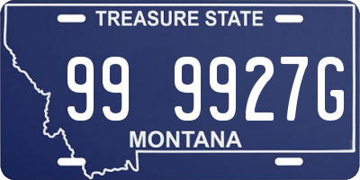 MT license plate 999927G