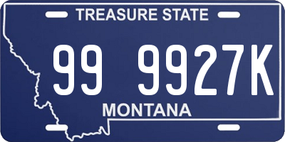 MT license plate 999927K