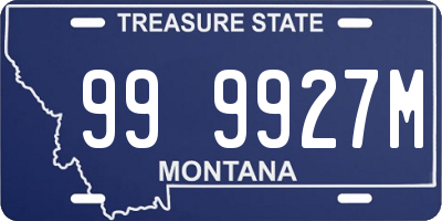 MT license plate 999927M