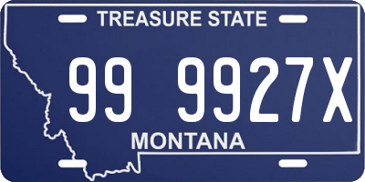 MT license plate 999927X