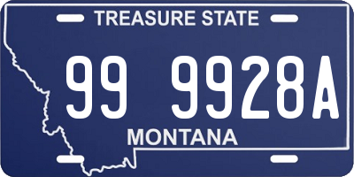 MT license plate 999928A