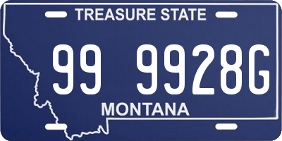 MT license plate 999928G