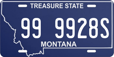 MT license plate 999928S