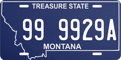 MT license plate 999929A