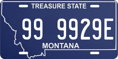 MT license plate 999929E