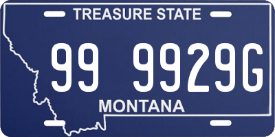 MT license plate 999929G