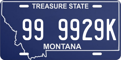 MT license plate 999929K