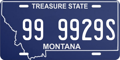 MT license plate 999929S