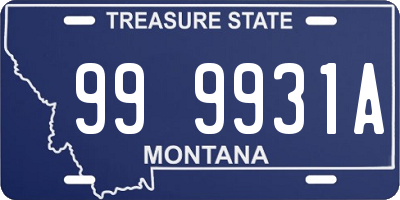 MT license plate 999931A