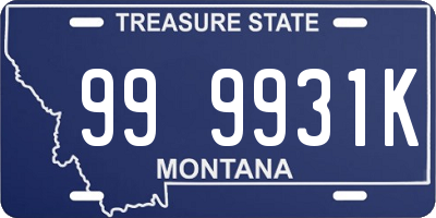 MT license plate 999931K