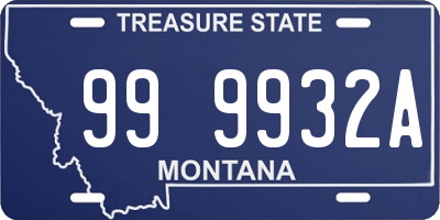 MT license plate 999932A