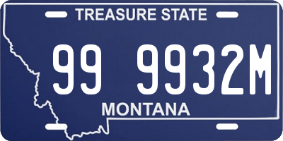 MT license plate 999932M