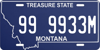 MT license plate 999933M