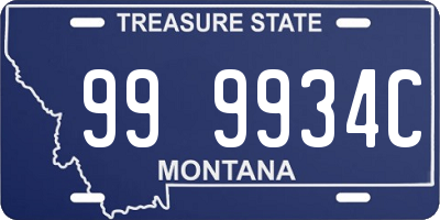 MT license plate 999934C