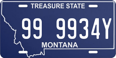 MT license plate 999934Y