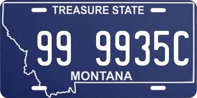 MT license plate 999935C