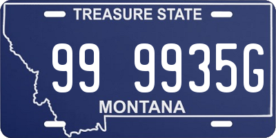 MT license plate 999935G