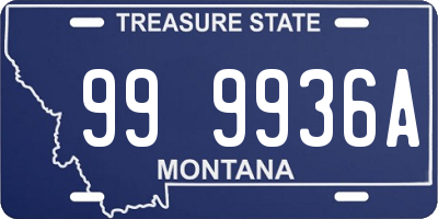 MT license plate 999936A