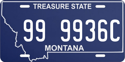 MT license plate 999936C