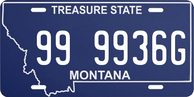 MT license plate 999936G