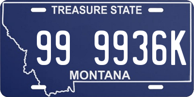 MT license plate 999936K