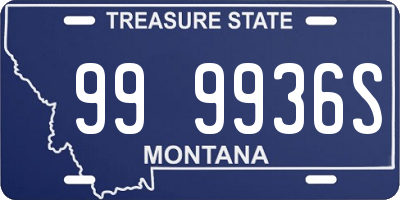 MT license plate 999936S