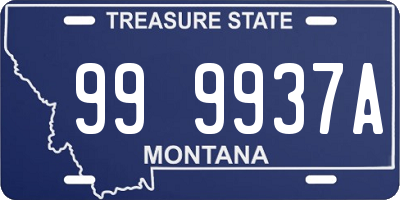 MT license plate 999937A