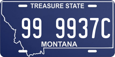 MT license plate 999937C