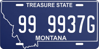 MT license plate 999937G