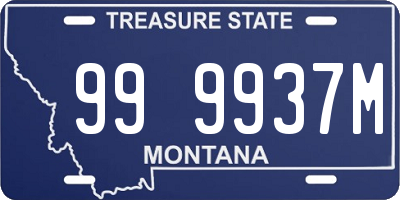 MT license plate 999937M