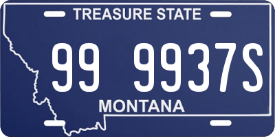 MT license plate 999937S