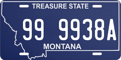 MT license plate 999938A