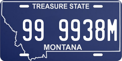 MT license plate 999938M