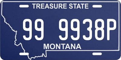 MT license plate 999938P