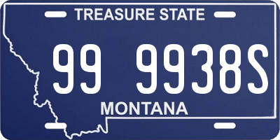 MT license plate 999938S