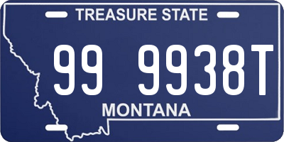 MT license plate 999938T