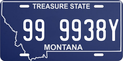 MT license plate 999938Y